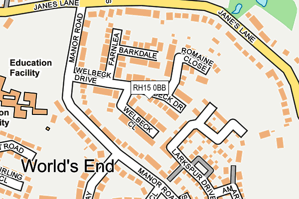 RH15 0BB map - OS OpenMap – Local (Ordnance Survey)