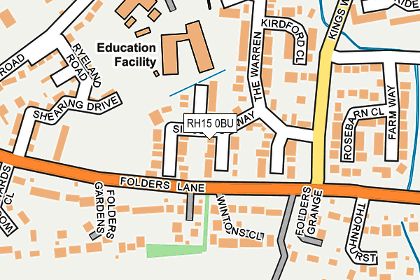 RH15 0BU map - OS OpenMap – Local (Ordnance Survey)