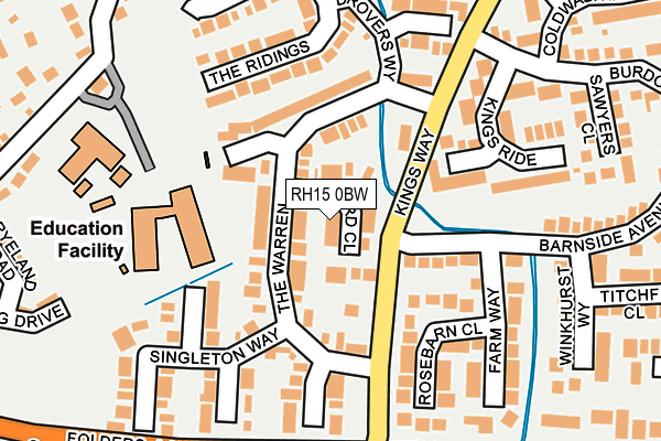 RH15 0BW map - OS OpenMap – Local (Ordnance Survey)