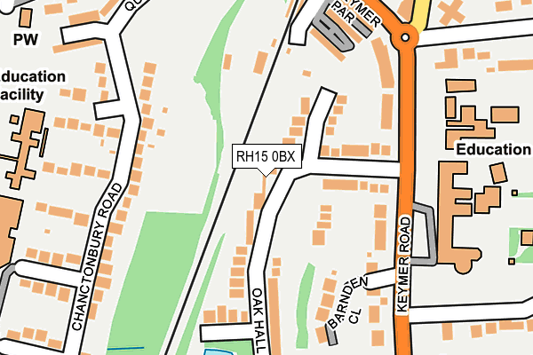 RH15 0BX map - OS OpenMap – Local (Ordnance Survey)