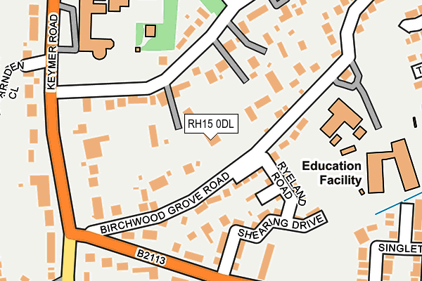 RH15 0DL map - OS OpenMap – Local (Ordnance Survey)