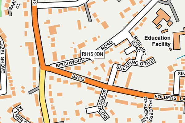 RH15 0DN map - OS OpenMap – Local (Ordnance Survey)