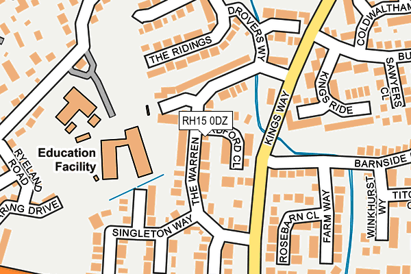 RH15 0DZ map - OS OpenMap – Local (Ordnance Survey)