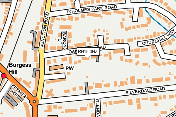 RH15 0HZ map - OS OpenMap – Local (Ordnance Survey)