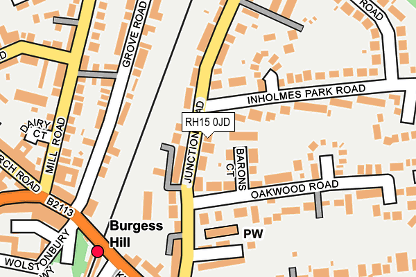 RH15 0JD map - OS OpenMap – Local (Ordnance Survey)