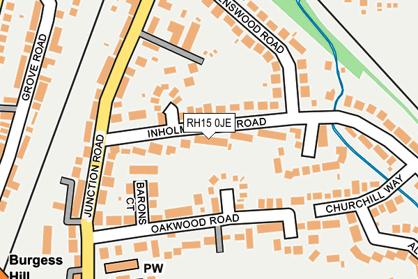 RH15 0JE map - OS OpenMap – Local (Ordnance Survey)