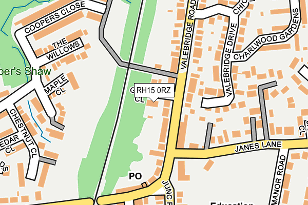 RH15 0RZ map - OS OpenMap – Local (Ordnance Survey)