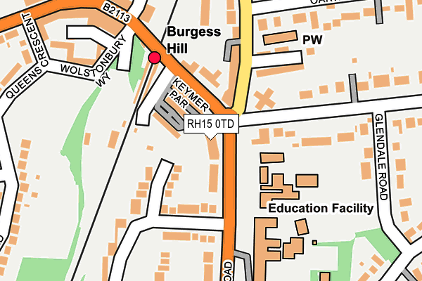 RH15 0TD map - OS OpenMap – Local (Ordnance Survey)