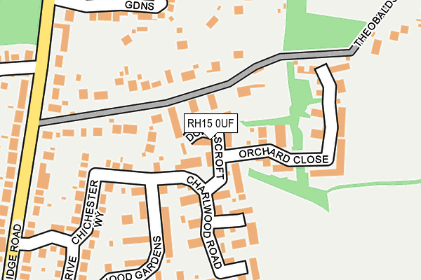 RH15 0UF map - OS OpenMap – Local (Ordnance Survey)