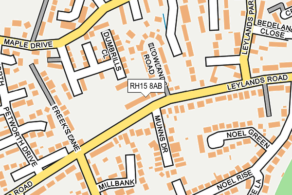 RH15 8AB map - OS OpenMap – Local (Ordnance Survey)