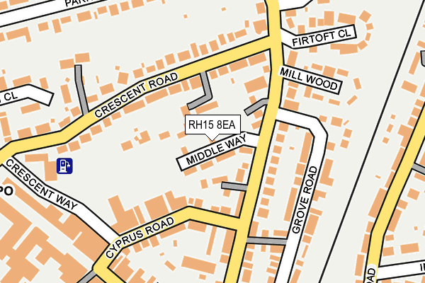 RH15 8EA map - OS OpenMap – Local (Ordnance Survey)