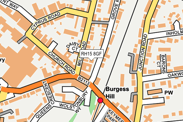 RH15 8GF map - OS OpenMap – Local (Ordnance Survey)