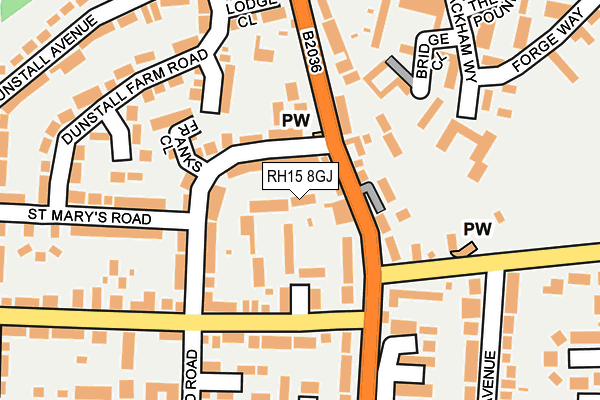 RH15 8GJ map - OS OpenMap – Local (Ordnance Survey)