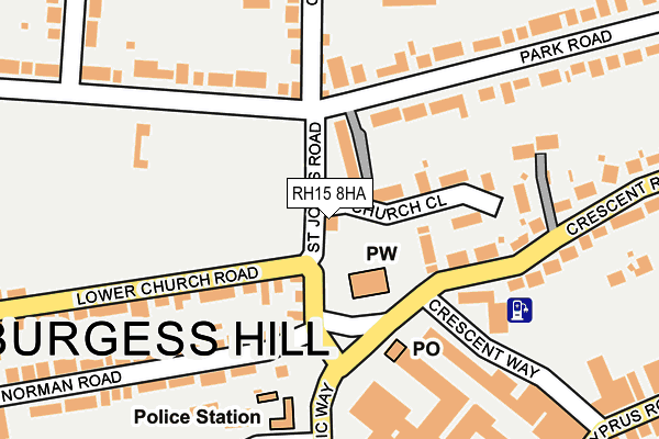 RH15 8HA map - OS OpenMap – Local (Ordnance Survey)