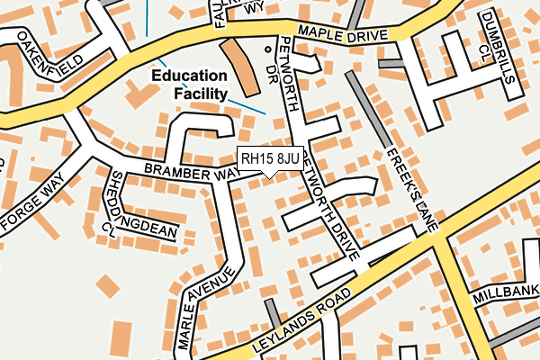 RH15 8JU map - OS OpenMap – Local (Ordnance Survey)