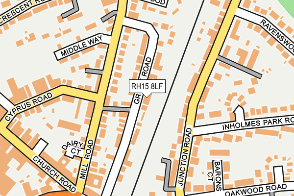 RH15 8LF map - OS OpenMap – Local (Ordnance Survey)