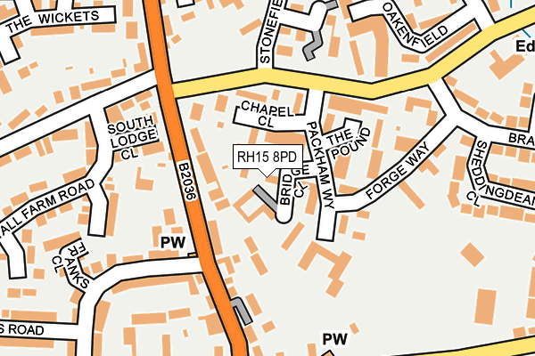 RH15 8PD map - OS OpenMap – Local (Ordnance Survey)