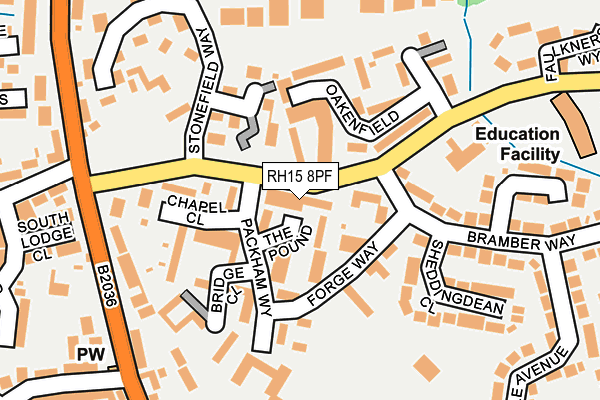 RH15 8PF map - OS OpenMap – Local (Ordnance Survey)