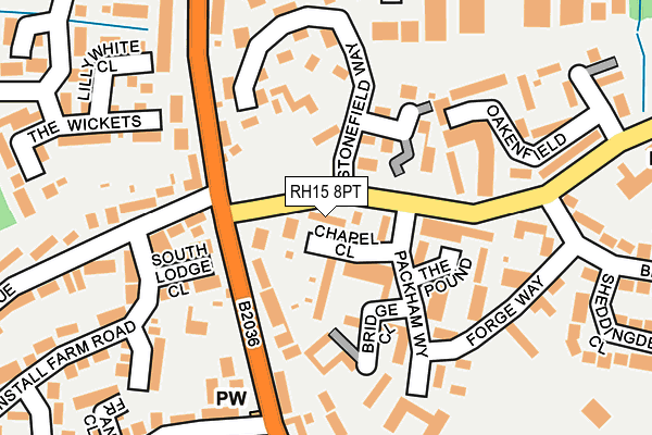 RH15 8PT map - OS OpenMap – Local (Ordnance Survey)