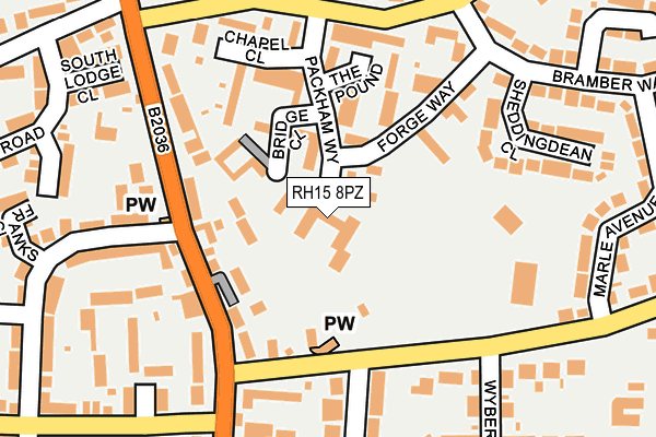RH15 8PZ map - OS OpenMap – Local (Ordnance Survey)