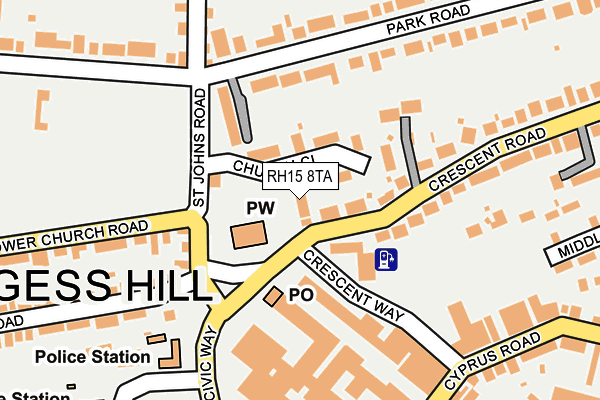 RH15 8TA map - OS OpenMap – Local (Ordnance Survey)