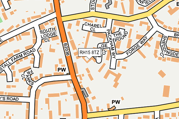 RH15 8TZ map - OS OpenMap – Local (Ordnance Survey)