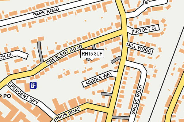 RH15 8UF map - OS OpenMap – Local (Ordnance Survey)