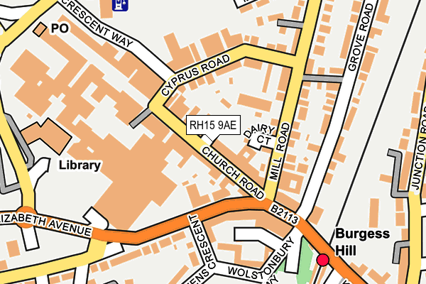 RH15 9AE map - OS OpenMap – Local (Ordnance Survey)