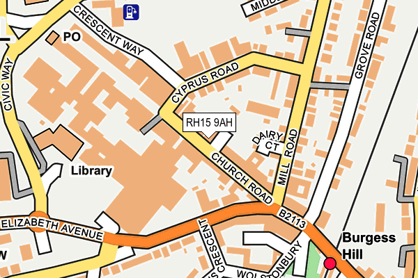 RH15 9AH map - OS OpenMap – Local (Ordnance Survey)