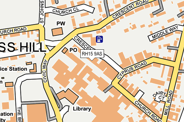 RH15 9AS map - OS OpenMap – Local (Ordnance Survey)