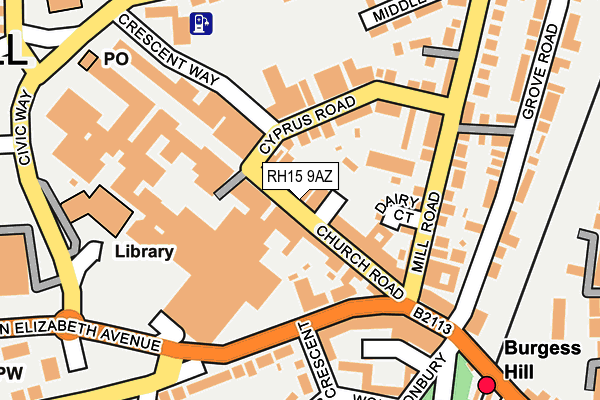 RH15 9AZ map - OS OpenMap – Local (Ordnance Survey)