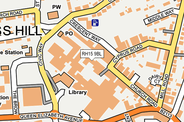 RH15 9BL map - OS OpenMap – Local (Ordnance Survey)