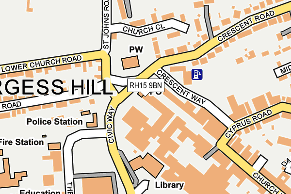 RH15 9BN map - OS OpenMap – Local (Ordnance Survey)
