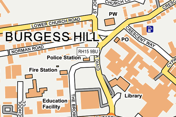 RH15 9BU map - OS OpenMap – Local (Ordnance Survey)
