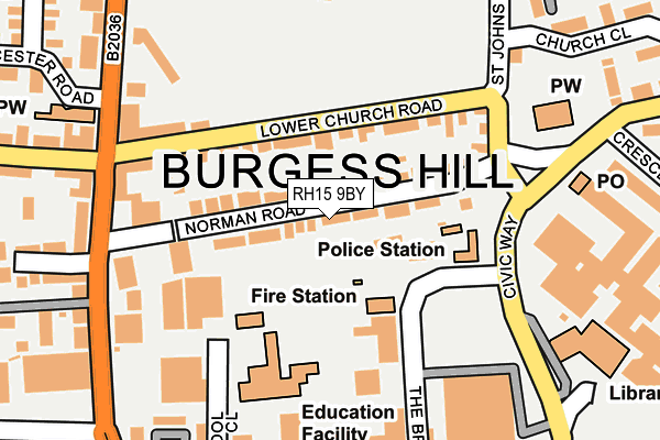 RH15 9BY map - OS OpenMap – Local (Ordnance Survey)