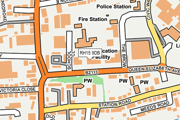 RH15 9DB map - OS OpenMap – Local (Ordnance Survey)