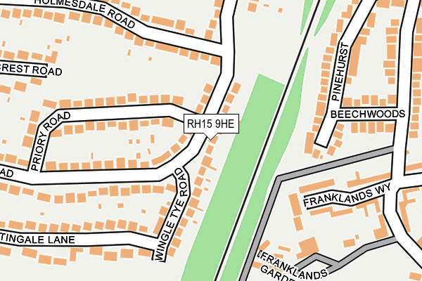 RH15 9HE map - OS OpenMap – Local (Ordnance Survey)
