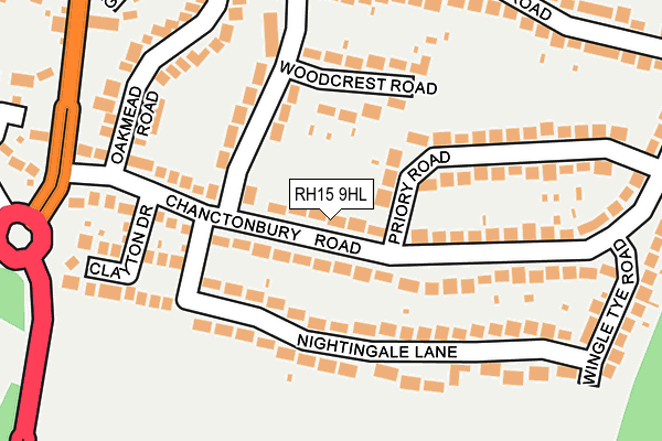 RH15 9HL map - OS OpenMap – Local (Ordnance Survey)