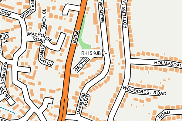 RH15 9JB map - OS OpenMap – Local (Ordnance Survey)