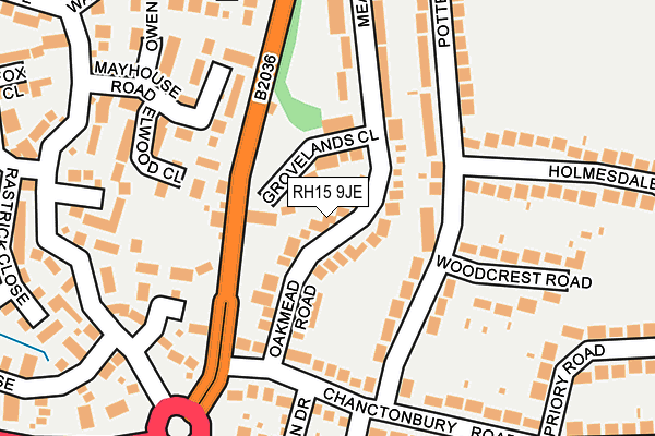 RH15 9JE map - OS OpenMap – Local (Ordnance Survey)