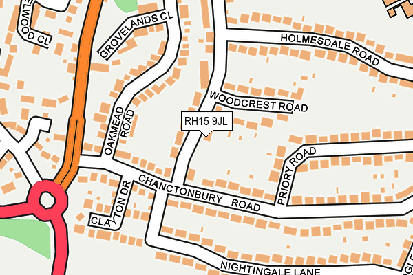RH15 9JL map - OS OpenMap – Local (Ordnance Survey)