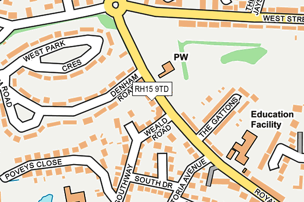 RH15 9TD map - OS OpenMap – Local (Ordnance Survey)