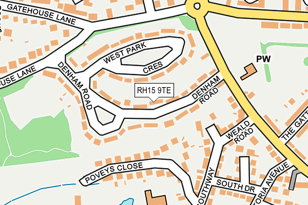 RH15 9TE map - OS OpenMap – Local (Ordnance Survey)