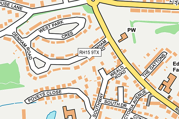 RH15 9TX map - OS OpenMap – Local (Ordnance Survey)