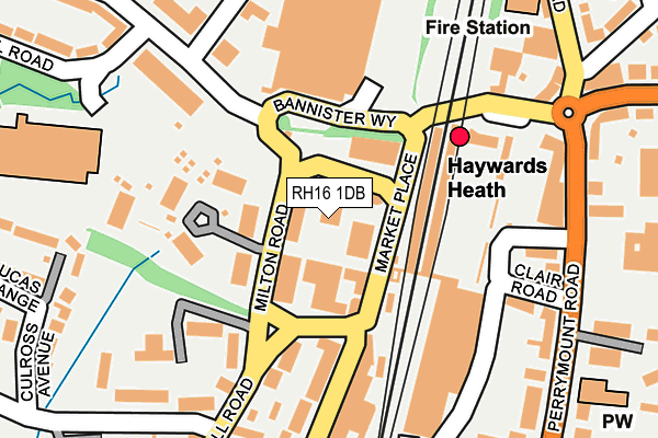 RH16 1DB map - OS OpenMap – Local (Ordnance Survey)