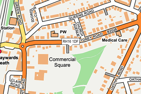 RH16 1DF map - OS OpenMap – Local (Ordnance Survey)
