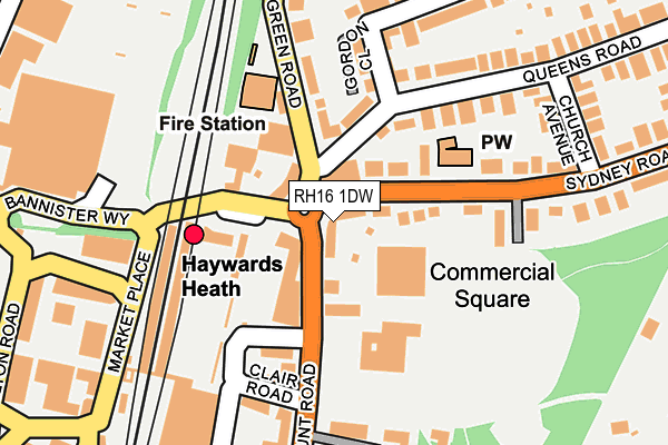 RH16 1DW map - OS OpenMap – Local (Ordnance Survey)