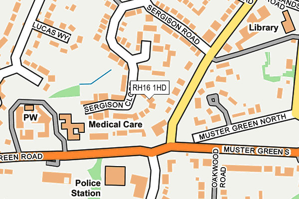 RH16 1HD map - OS OpenMap – Local (Ordnance Survey)