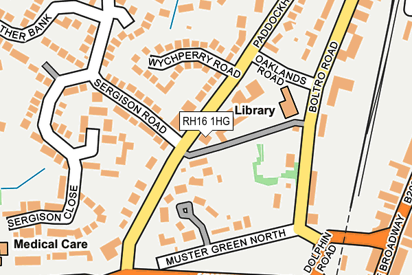 RH16 1HG map - OS OpenMap – Local (Ordnance Survey)