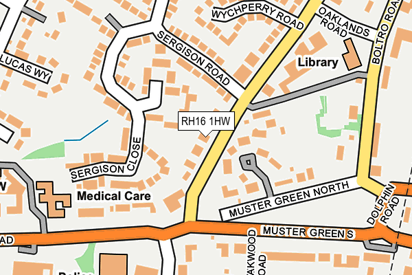 RH16 1HW map - OS OpenMap – Local (Ordnance Survey)